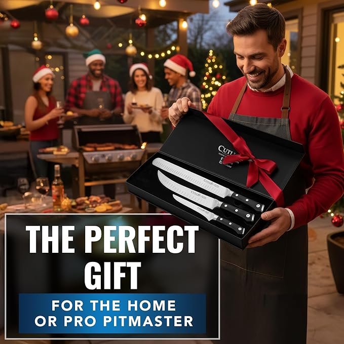 Cutluxe Butcher Knife Set ??BBQ Brisket, Breaking & Boning Knife ??Slicing Carving Knife Set for Meat Cutting, Ultra Sharp German Steel, Full Tang, Ergonomic Handles, Grilling Gifts for Men