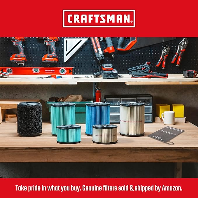 Craftsman CMXEVBE17607 16 Gallon 6.5 Peak HP Wet/Dry Vac with Detachable Leaf Blower, Heavy-Duty Shop Vacuum with Attachments and Gutter Cleaning Kit