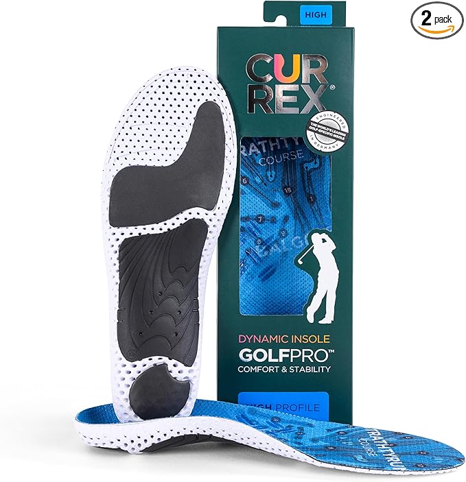 currex GolfPro Insoles for Golf Shoes ??Arch Support Inserts to Improve Balance, Stability, Comfort & Performance, Help with Foot & Heel Pain Relief ??for Men & Women ??High Arch, XS