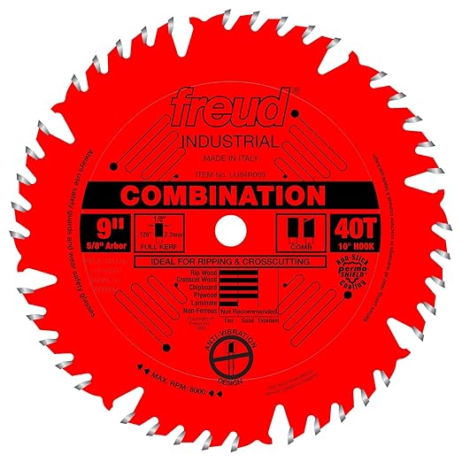Freud LU84R009: 9" x 40T Combination Blade