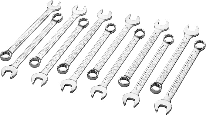 Jetech 9/16 inch Combination Wrench (12 Pack) - Durable SAE Inch Cr-V Steel High Strength Spanner in Sand Blasted Finish