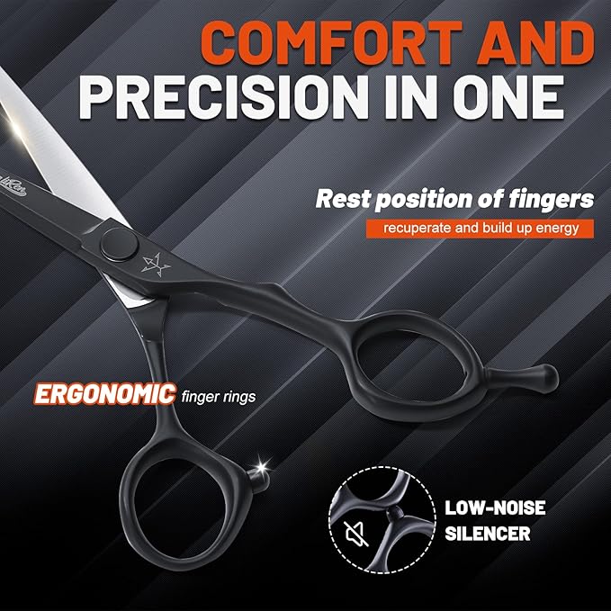 High-end Professional Extremely Very Sharp Barber Hair Cutting Scissors Hairdresser Shears For Hair 5.5 Inch Haircut Scissor Made Of Stainless Steel For Hairdressing Salon and Home Use