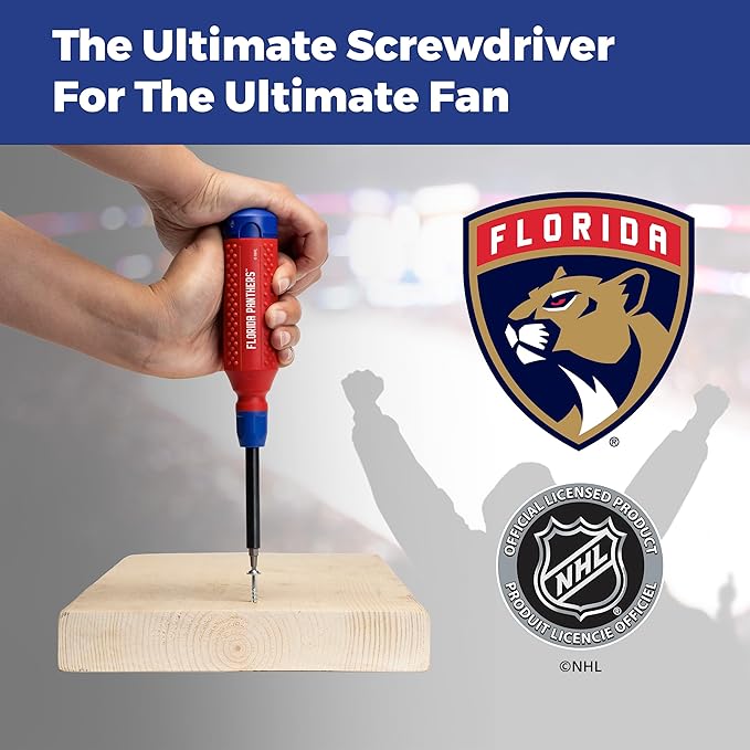 MEGAPRO짰 NHL짰 Team Edition Multi-bit Screwdriver | Officially Licensed NHL짰 Gear | Durable, Ergonomic, Pro-Grade Screwdriver (Florida Panthers??