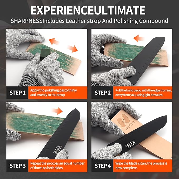 NUCLR Knife Sharpener Kitchen Knife Sharpeners with Magnetic Holder with Diamonds and Ceramic Easy Rolling Knife Sharpening Kit With 15, 18, 20 & 22 Degrees