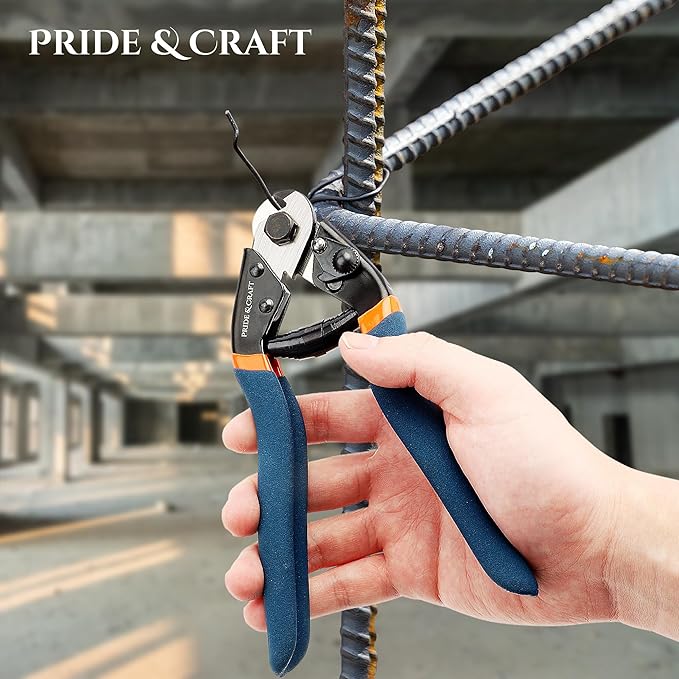 PRIDE&CRAFT 7.5 Inches Wire Cutter Heavy Duty Snips Rope Cutters Pliers Clean and Smooth Cutting Tool for Crafting, Wire, Steel Wire Rope, Chicken Wire, Electrical