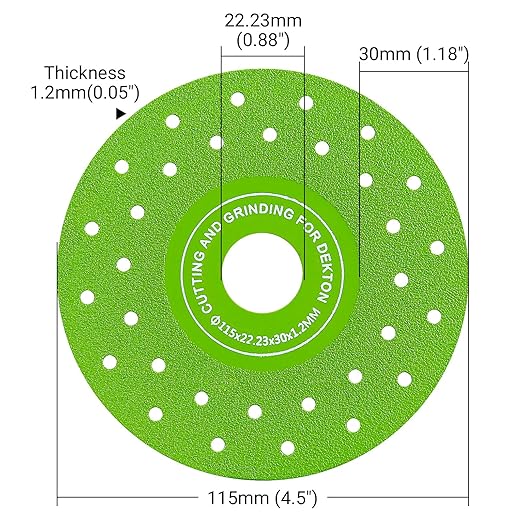 LOZLIN 3PCS 115MM Vacuum Brazed Ultra-Thin Multi-Pore Flat Abrasive Sheet Disc for Porcelain Glass Ceramic Tile Granite Marble Diamond Saw Blade (Green Porous, 10)