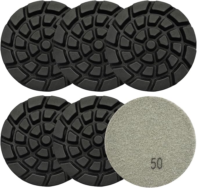 Diamond Concrete Polishing Pads - BRSCHNITT 6pcs 4 inch Grit#50 Resin Bond Renew Pads Beton Floor Renew Reparing Disk