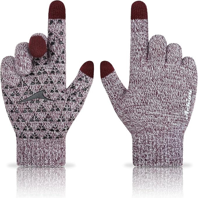 Achiou Winter Gloves, Glove for Men Women, Upgraded Touch Screen Texting Warm Running with Thermal Soft Knit Lining