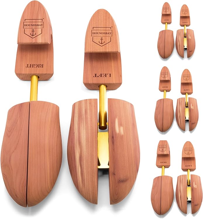 HOUNDSBAY Cedar Shoe Tree - Shoe Trees for Men & Women, Sneakers, Widener & Shaper