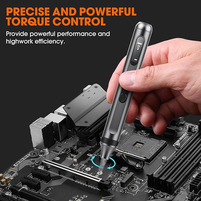MAXME100짰 Powerful Cordless Electric Precision Screwdriver Set With LED Light - Small Mini Micro Screwdriver Set for DIY Projects and Repairs Gift - Rechargeable Portable