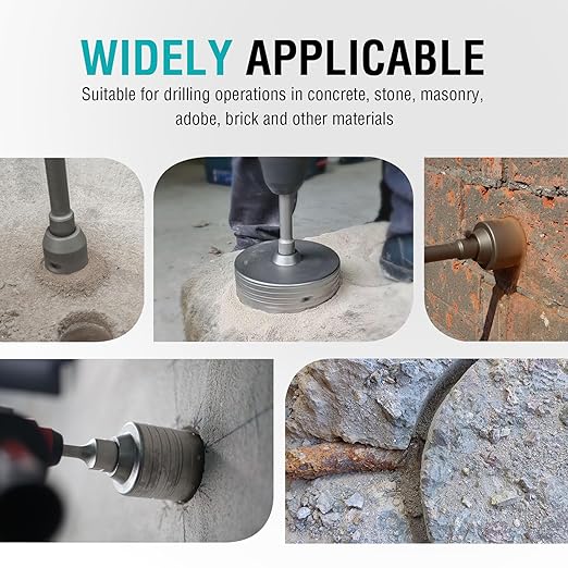 BINOTA Concrete Hole Saw 35 mm, Rotary Hammer Core Bit Hole Saw, with SDS Plus Shank 220 mm, for Concrete Cement Brick Wall Stone Masonry