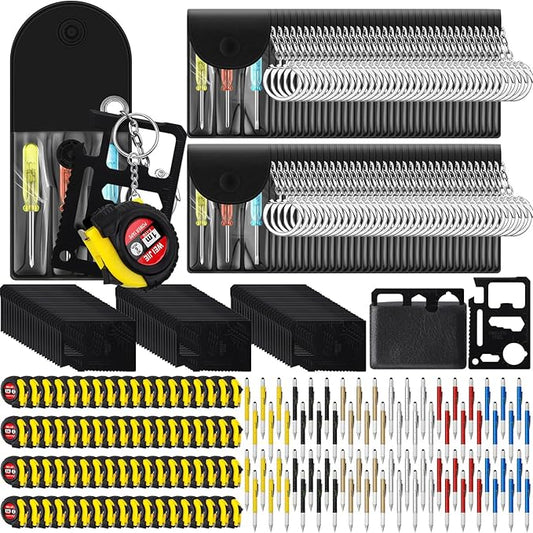288 Pcs Mini Tape Screwdriver Keychain Set Valentine's Day Men Gifts Bulk Employee Appreciation Gift Bulk Multitool Pen Card for Adult Tool Party (Multicolor)