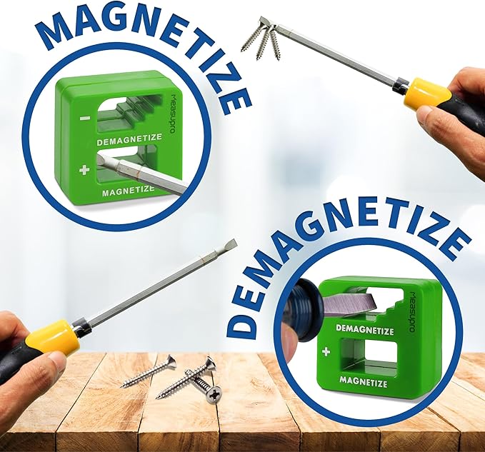 Demagnetizer and Magnetizer for Screwdrivers Tips, Bits, and Small Tools, Large or Big Screws, Drills, Drill Bits, Sockets, Nuts, Bolts, Nails and Precision Construction Tools - Green