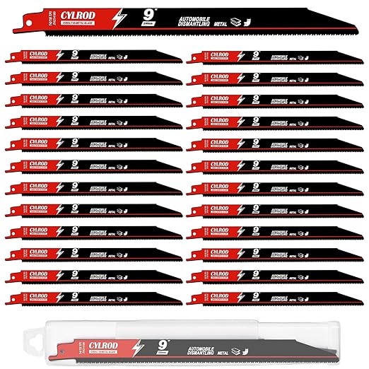 25 Pack 9 in 14/18 TPI Reciprocating Saw Blades for Sawzall Blades Metal Cutting,M42 Steel Cobalt Bi-Metal Blades for Automobile Dismantling Replace for Milwaukee for Dewalt for Diablo Sawblade