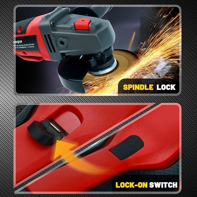 Cordless Angle Grinder for Milwaukee M18 18V Battery, 4-1/2" Brushless Grinder, Grinder M18 for Cutting, Griding, Polishing (No Battery) (10000 RPM)
