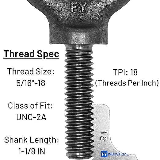 5 Pcs Lifting Shoulder Eye Bolts 5/16"-18 X 1-1/8"