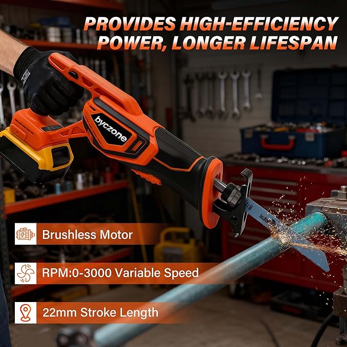 Cordless Reciprocating Saw for Dewalt 20V Battery (without battery), 3000RPM Variable Speed Sawzall with 4pcs Zallsaw Blade, Pivoting Shoe, Keyless Blade Clamp Recipro Saw for Wood, Metal, PVC Pipe