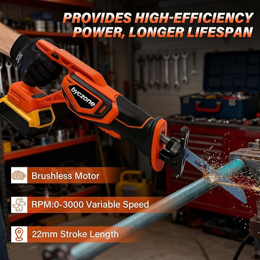 Cordless Reciprocating Saw for Dewalt 20V Battery (without battery), 3000RPM Variable Speed Sawzall with 4pcs Zallsaw Blade, Pivoting Shoe, Keyless Blade Clamp Recipro Saw for Wood, Metal, PVC Pipe
