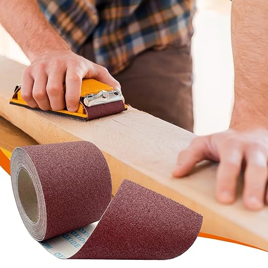60 Grit Sandpaper Roll 4.5'' Wide 10Yard (= 71Pcs 1/4 Sheet Sandpaper) Abrasive Emery Cloth Sand Paper Roll for Dry Wet Sanding Polishing Wood Metal Glass Automotive Furniture PVC Primers (60 Grit)