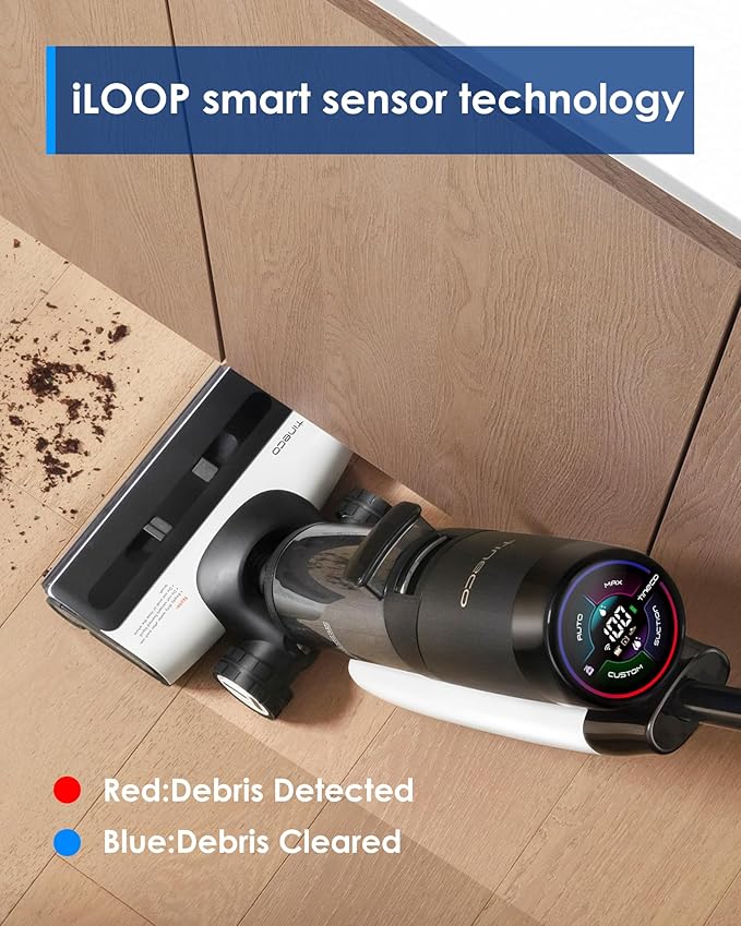 Tineco Floor ONE S7 FlashDry Smart Cordless Wet Dry Vacuum Cleaner, Long Runtime, Great for Sticky Messes, Self-Cleaning, 158?덳ot Air FlashDrying, Dual-Sided Edge Cleaning, Extended Battery Lifespan