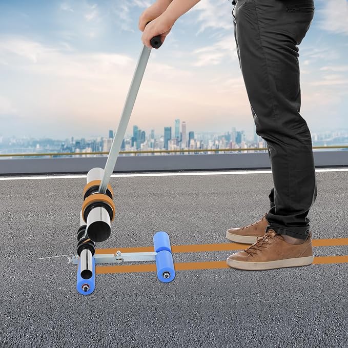 Floor Tape Marking Machine, Manual Tape Line Marker with Adjustable Spacing, Manual Floor Tape Applicator for Parking Lot, Sports Court, Decoration Protection and Laying