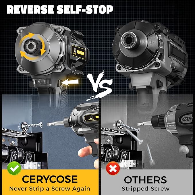 Cordless Impact Driver Compatible with DeWalt 20V Battery, 2800 In-lbs Brushless 1/4" hex chuck Impact Driver, impact drill with 5-Speed Lightweight Power Impact Drivers, LED Light (no battery)