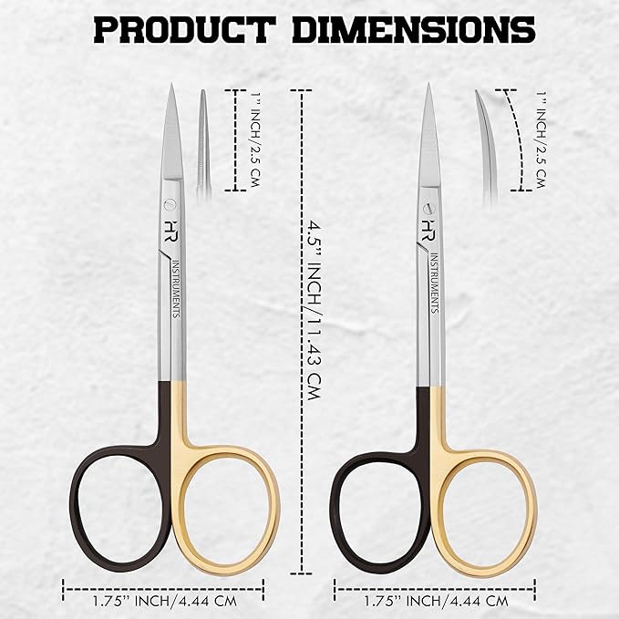 Iris Micro Dissecting Precision Lab Scissors, Fine Point Straight - Perfect for Doctors, Nurses, EMS, Students, Education & Training supercut serrated straight and curved(Pack of 2)