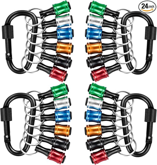 Bit Holder Keychain 24pc Bit Holder 1/4 inch Hex Shank Screwdriver Bits Holder Extension Bar Keychain Screw Adapter Drill Change Hand-held Screwdrivers Drill Bits Holder Portable