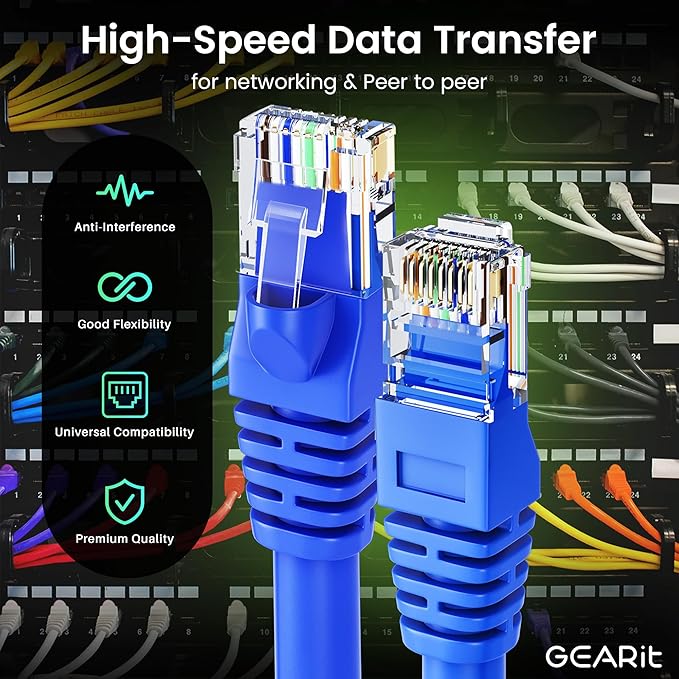 GEARit 1 ft Cat6 Ethernet Cable (24-Pack) - Blue