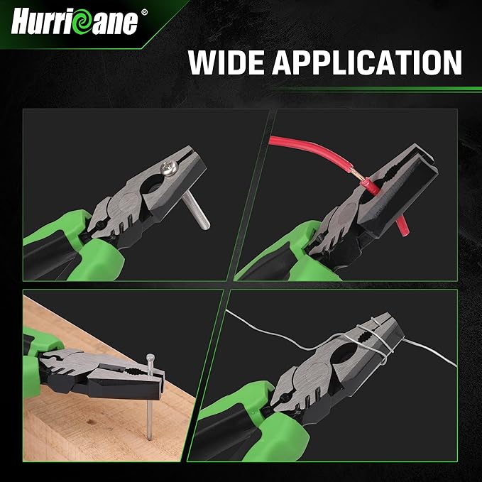 HURRICANE 6" Stripped Screw Extractor Pliers, Pro Linesman Pliers with Non-Slip Jaws, Remove Damaged/Rusted Screws Fast, with Wire Cutter, Crimper & Stripper