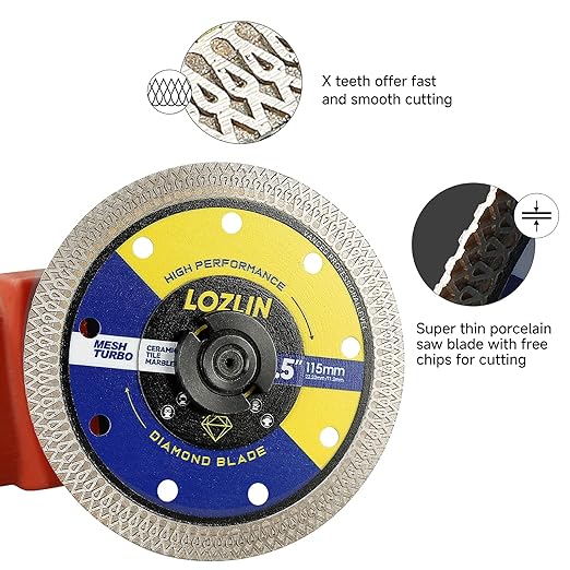 3-Pack 4.5" Diamond Multi-Purpose Saw Blades - Heavy Duty Angle Grinder Discs for Cutting Marble/Quartz/Stone/Tile/Metal/Plastic (Black Rippled, 3)