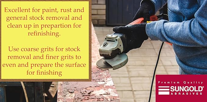 Sungold Abrasives 16902 4-1/2-Inch x 7/8-Inch Center Hole Aluminum Oxide Fiber Disc, 25-Pack, 36 Grit