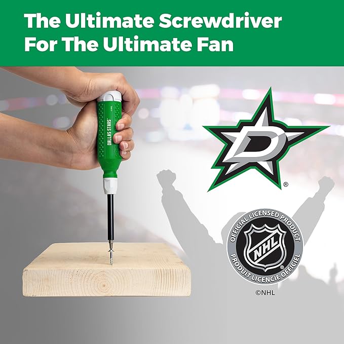 MEGAPRO짰 NHL짰 Team Edition Multi-bit Screwdriver | Officially Licensed NHL짰 Gear | Durable, Ergonomic, Pro-Grade Screwdriver (Dallas Stars??