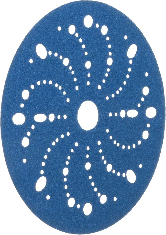 3m 3M-36172 Hookit Blue Abrasive Disc Multi-hole, 6, 80 Grade