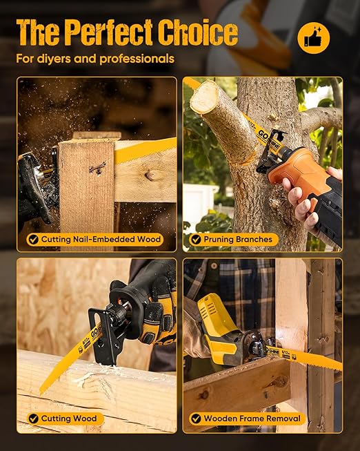 50 Pack 9 Inch 6/12TPI Reciprocating Saw Blades,Stud and Nail Saw Blades, 9" High Strength Bi-Metal Saw Saw Blades Wood and Nail-Embedded Wood, Metal,PVC, Pallets etc,with Storage Box