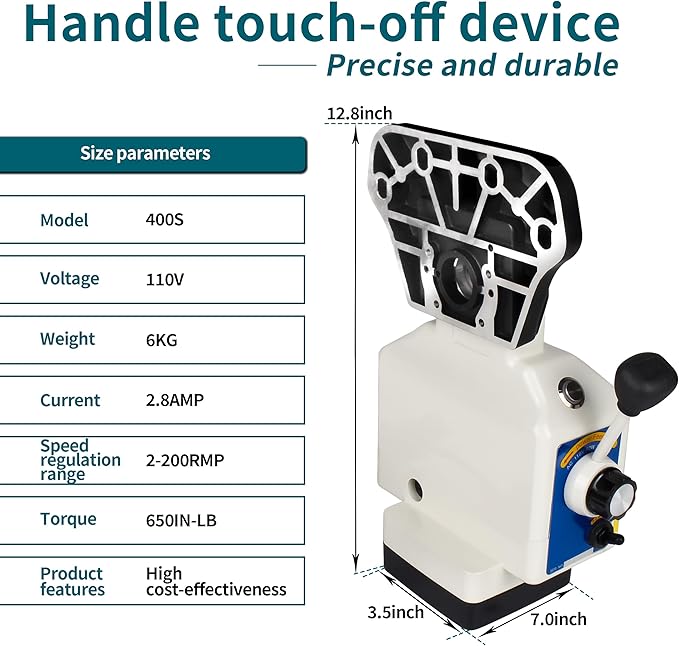 110V X-Axis Power Feed 650IN-Lb Torque for Milling Machine, Power Table Feed 2-200RPM Adjustable Rotate Speed for Bridgeport and Some Knee Type Milling Machine