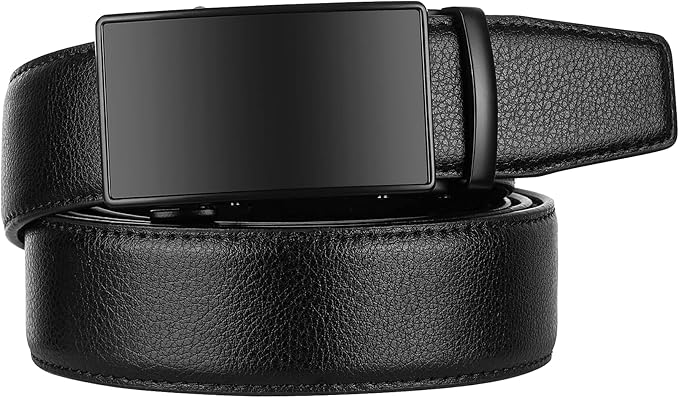 Zitahli Belt Men, Ratchet Belt Dress with 1 3/8" Premium Leather,Slide Belt with Easier Adjustable Automatic Buckle