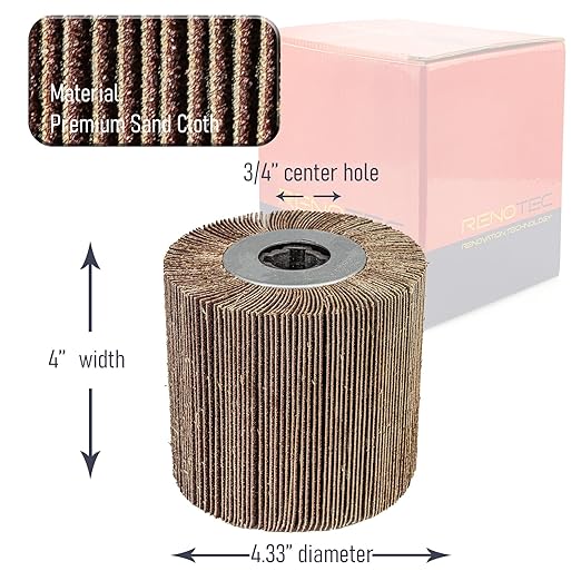 Abrasive Flap Sanding Drum, 4.33" x 4", 110x100mm, Aluminum Oxide, Rust & Paint Remove Metal Surface Conditioning, for Burnishing Polishing Machine
