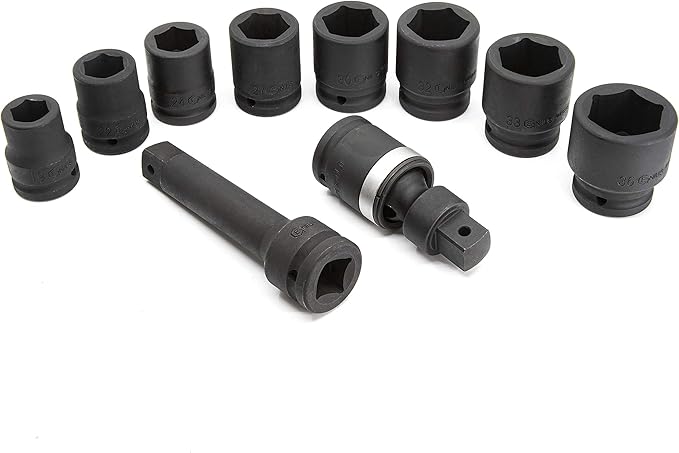 Genius Tools 10 Piece 3/4" Dr. Metric Impact Socket Set CM-610M