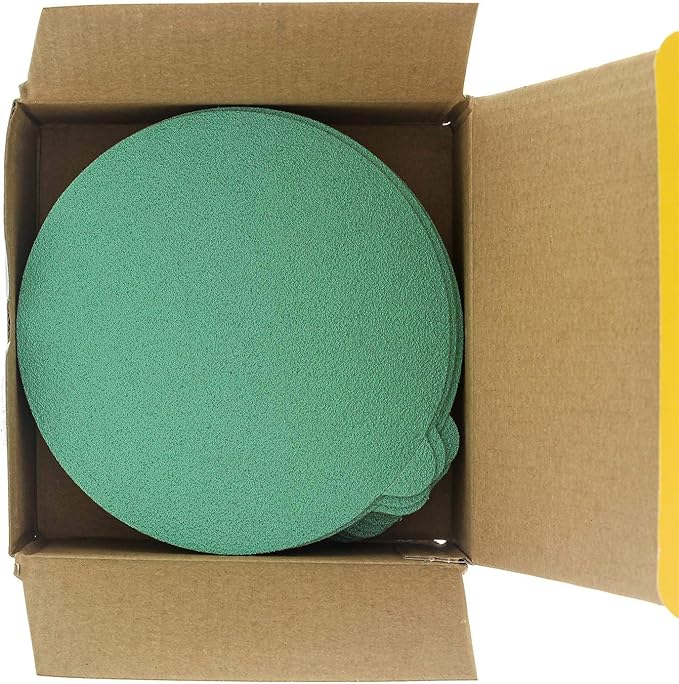 Dura-Gold Premium 5" Green Film PSA Sanding Discs - 80 Grit (Box of 50) - Film Back Self Adhesive Stickyback Sandpaper Discs for DA Sanders, Fast Cut Abrasive - Sand Automotive Paint Woodworking Wood
