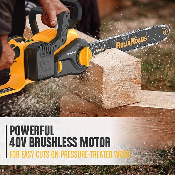 16-Inch Brushless Chainsaw, 40V (2 x 20V MAX) Cordless Battery Powered Chain Saw Compatible DeWALT Battery, Ideal for Wood/Tree Cutting, Pruning, Tool Only (Battery Not Included)