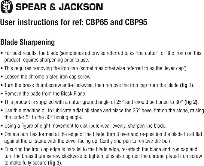 Spear & Jackson CBP95 9 1/2" Carpenters Block Plane