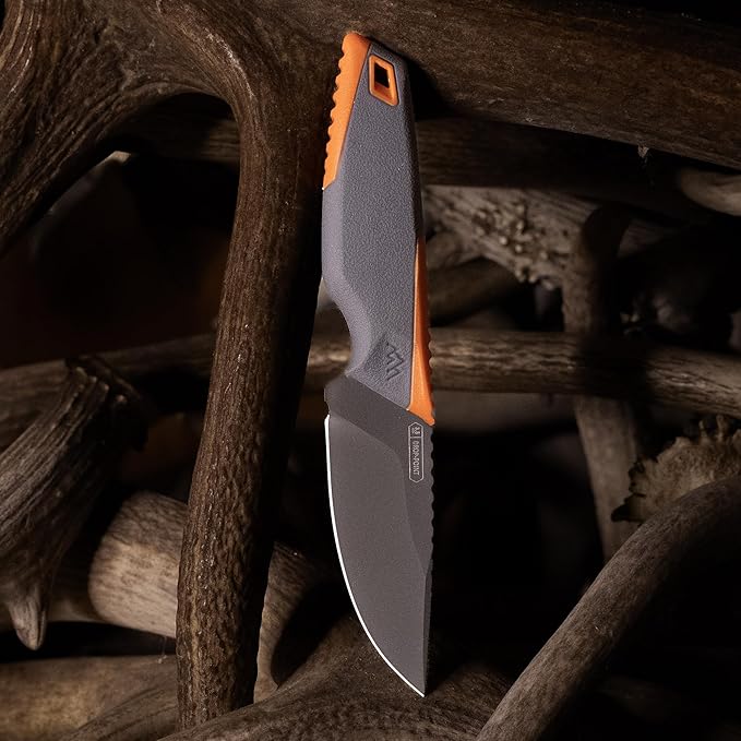 OUTDOOR EDGE VANTEX - Premium 5" Boning Knife, High Carbon Steel, Ergonomic Handle & Titanium Coated Blade, Great for Field Dressing Processing Elk and Deer