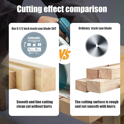 6 1/2 Inch Track Saw Blade,Replace for Makita B-57342 6 1/2 Inch 56T Saw Blades,Carbide-Tipped Cordless Plunge Saw Blade,Compatible with 165mm 20mm Arbor Track Saw,Longer Life 5X