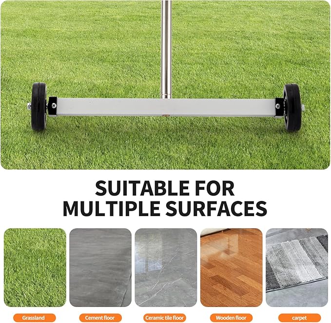 Magnetic Sweeper Pickup Tools set of 3-Yard Magnet Sweeper with Telescoping Holder and Wheels,Extendable and Flexible Magnet Stick Pick Up Nails,use for Mechanic,Automotive,Construction,Lawn,Roofing
