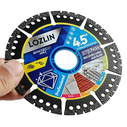 3-Pack 4.5" Diamond Multi-Purpose Saw Blades - Heavy Duty Angle Grinder Discs for Cutting Marble/Quartz/Stone/Tile/Metal/Plastic