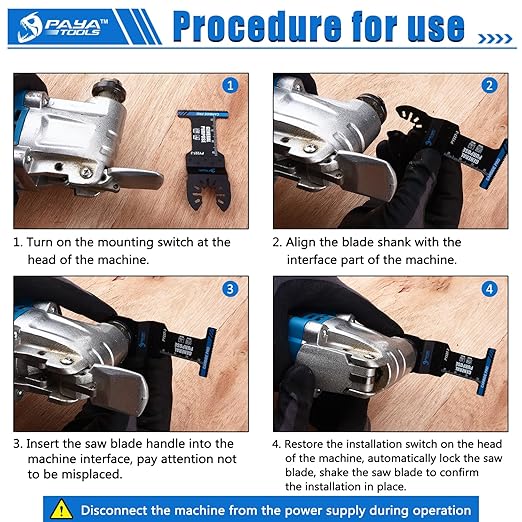 Carbide Oscillating Saw Blades, 1-3/4'' Multitool Blades Quick Release for Heavy Metal, Nail,Aluminium,Pipe, Copper and Other Hard Materials (3-Pack)