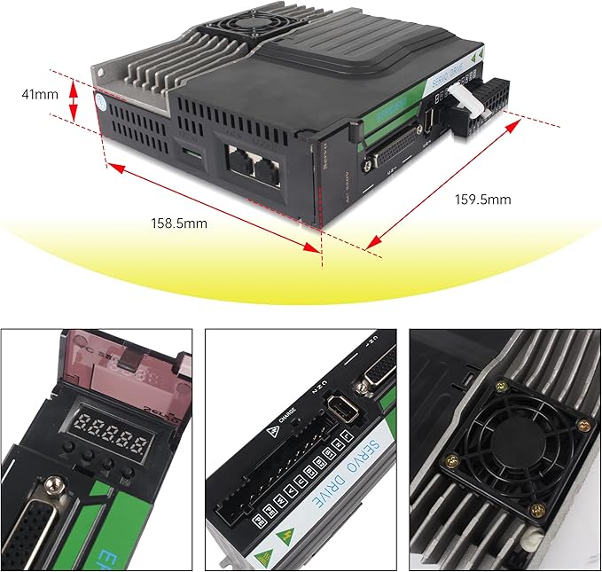 Without Brake 400W AC Servo Motor Kit, CNC 220V 2.5A 3000rpm L3000 17-bit Encoder RS485 Servo Motor Driver Controller Kit for CNC Engraver Milling Machine/Robot