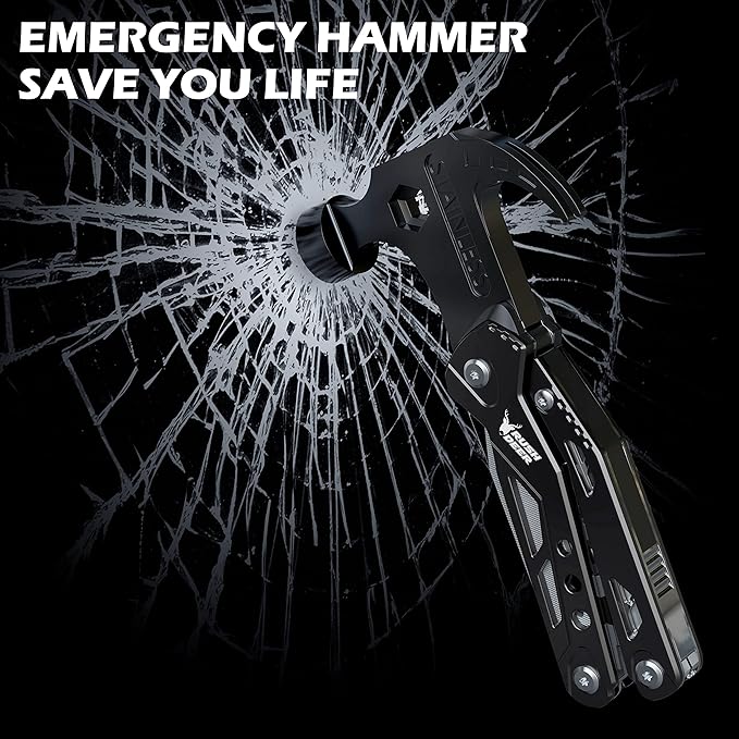 RUSH DEER 14-in-1 Multitool, Gifts for Dad, Mini Hammer Multitool, Small Hammer Tool, Survival Gear and Supplies, Christmas Gift for Boy Husbands