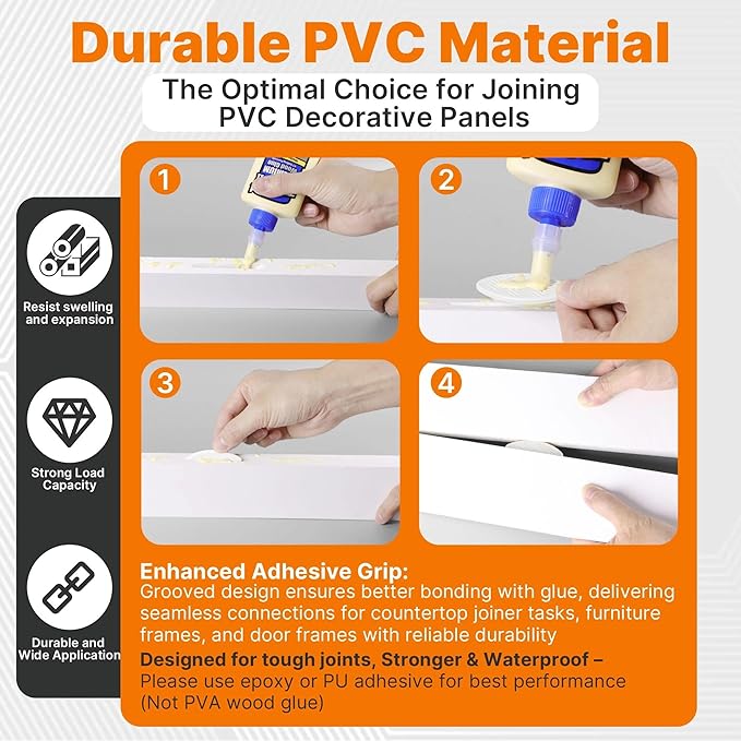 PVC Plastic Biscuit Joiner Tool 80 Pack ??White Joiner Biscuits For Connecting PVC Decorative Panels, Solid Wood, Plywood, Biscuit Connector Set Include #0 20 PCS/#10 20 PCS/#20 40 PCS